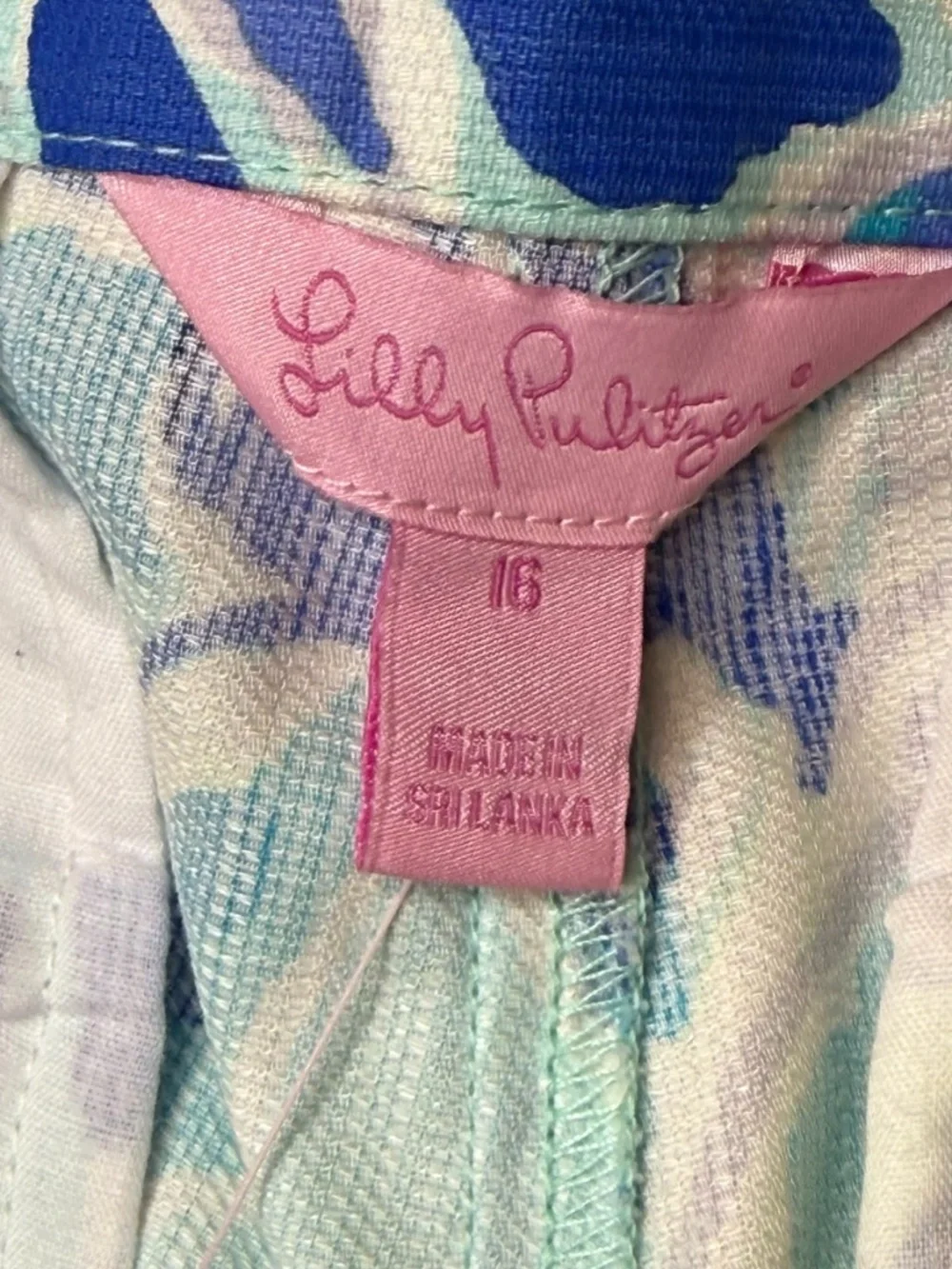 Lilly Pulitzer Magnolia Blue, Aqua & Yellow Floral Scalloped Shorts Sz. 16